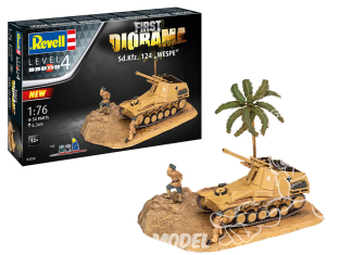 Revell maquette militaire First diorama Set 03334 Sd.Kfz. 124 Wespe inclus colle pinceau et peintures principales 1/76