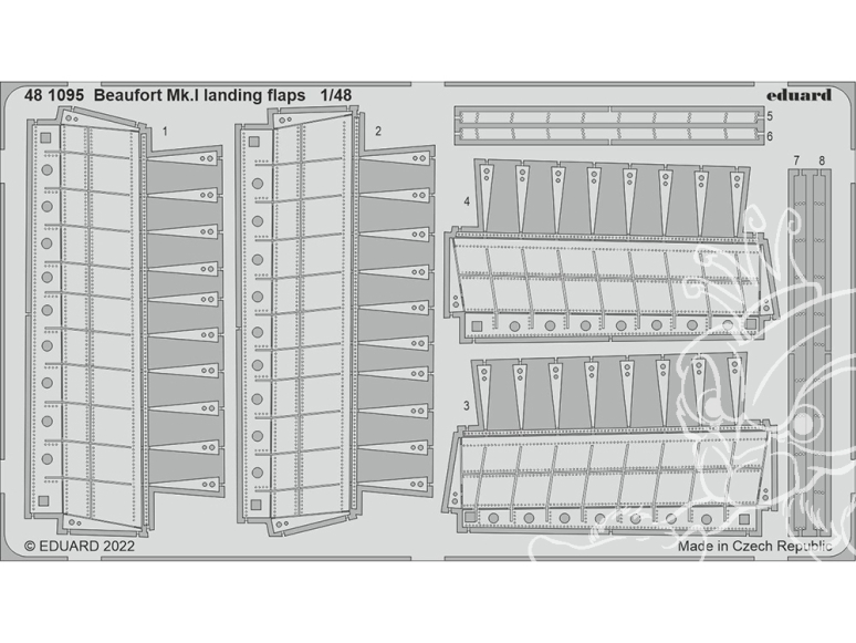 EDUARD photodecoupe avion 481095 Volets d'atterrissage Beaufort Mk.I Icm 1/48