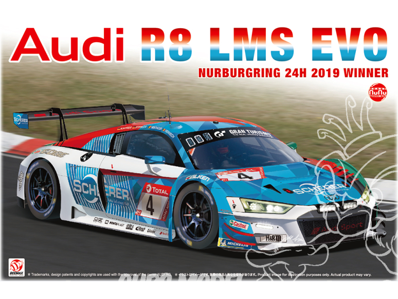 NuNu maquette voiture de Piste PN24026 Audi R8 LMS EVO 24H Nurburgring 2019 vainqueur 1/24