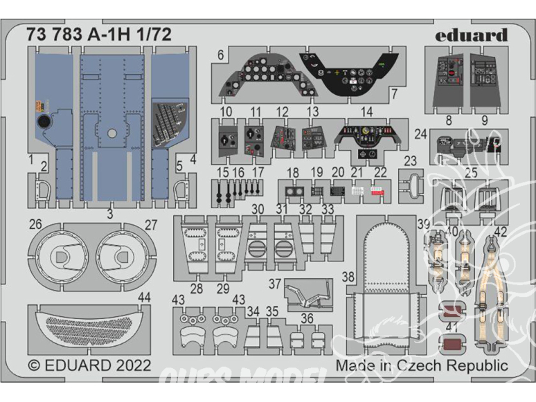 Eduard photodecoupe avion 73783 Amélioration A-1H Haseawa / Hobby 2000 1/72