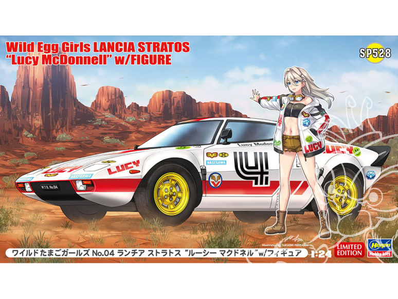 HASEGAWA maquette voiture 52328 Wild Egg Girls No.04 Lancia Stratos "Lucy McDonnell" avec figurine 1/24