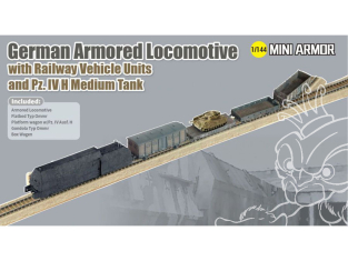 Dragon maquette militaire 14152 Locomotive blindée allemande et unités de véhicules ferroviaires avec Pz.IV H 1/144