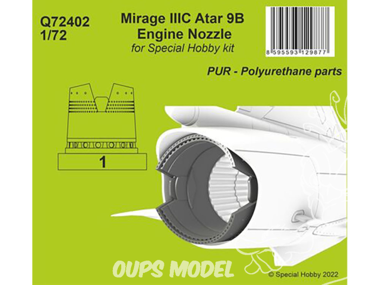 Cmk kit d'amelioration Q72402 Tuyeres Mirage IIIC Atar 9B 1/72 / pour kit Special Hobby 1/72