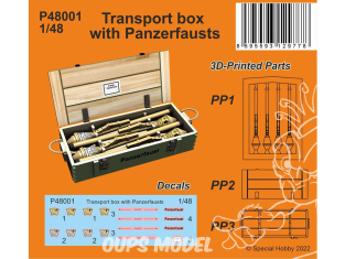 Special Hobby 3D Print militaire P48001 Boîte de transport avec Panzerfausts 1/48