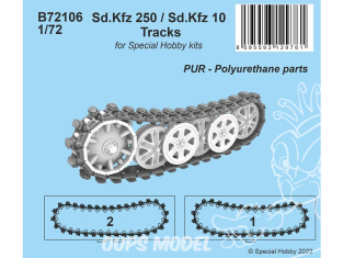 CMK accessoires Maquettes militaire B72106 Chenilles pour Sd.Kfz 250 1/72