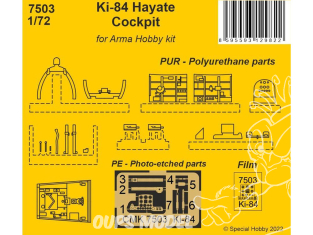 Cmk kit resine 7503 Ki-84 Hayate Cockpit pour kits Arma Hobby 1/72