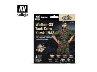 Vallejo Set Alpine serie figure 70249 Équipage de chars Waffen SS, Koursk 1943 avec figurine 8x17ml