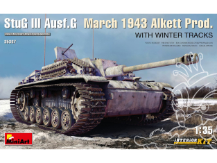 Mini Art maquette militaire 35367 StuG III Ausf. G Mars 1943 Alkett Prod. AVEC CHENILLES D'HIVER ET KIT INTÉRIEUR 1/35