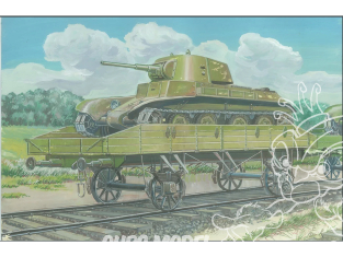 UM maquette militaire 693 Char BT-7 sur une plate-forme ferroviaire biaxiale de 20 tonnes (court-6,6 m) 1/72