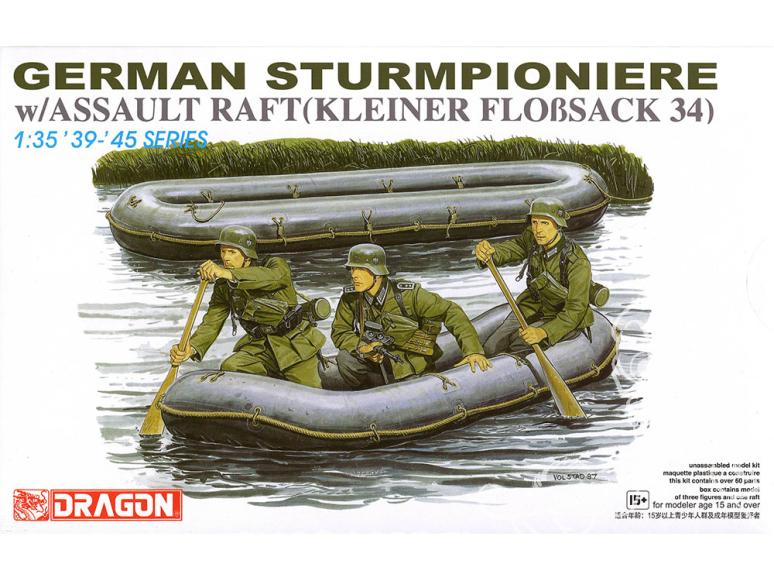 dragon maquette militaire 6076 Sturpioniere Allemand avec Assault Raft 1/35