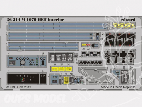 Eduard photodecoupe militaire 36214 Interieur M1070 Het 1/35