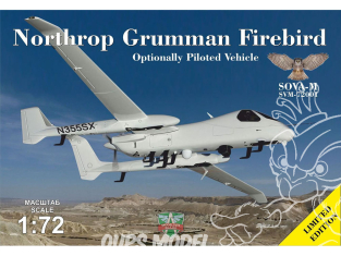 SOVA-M maquette avion 72001 Northrop Grumman Firebird OPV avec antennes et capteurs 1/72