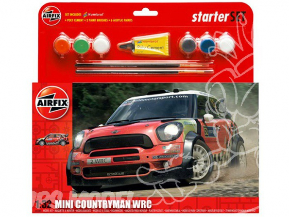 Airfix maquette voiture A55304 MINI Countryman WRC Starter Set 1/32