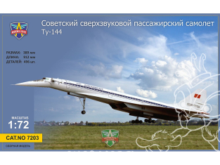 MODELSVIT maquette avion 7203 Avion de ligne supersonique Tupolev Tu-144 1/72