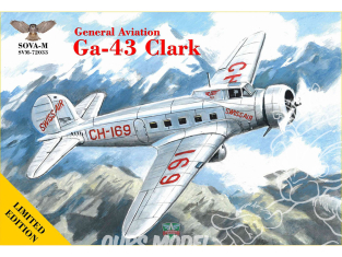 SOVA-M maquette avion 72033 General Aviation Avion de ligne GA-43 "Clark" Swiss Air 1/72