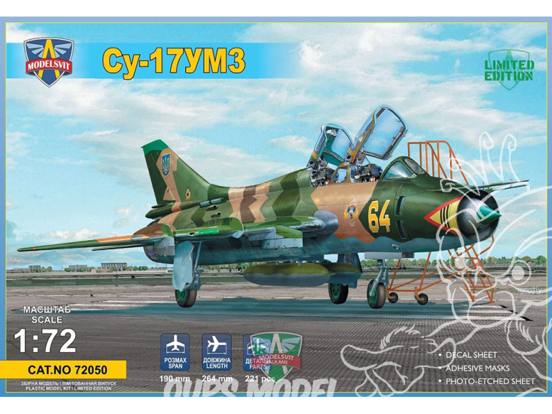 MODELSVIT maquette avion 72050 Entraîneur biplace avancé Su-17UM3 1/72