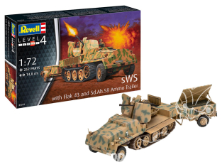 Revell maquette militaire 03293 sWS mit Flak-Aufbau als Sfl. mit 3,7cm Flak 43 1/72