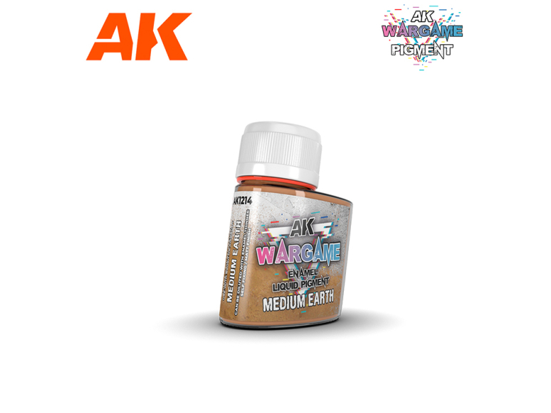 Ak interactive Pigments AK1214 TERRE MOYENNE PIGMENT LIQUIDE ÉMAIL 35ml