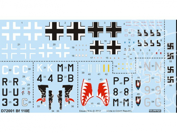Eduard Decalques avion D72001 Bf110E 1/72