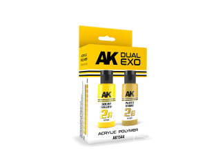 Ak interactive peinture AK1544 DUAL EXO SET 2 2A JAUNE SOLAIRE ET PIERRE PLUTON 2B 2x60ml.