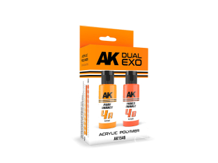 Ak interactive peinture AK1546 DUAL EXO SET 4 4A ORANGE PUR ET 4B ORANGE DÉLAVÉ 2x60ml.