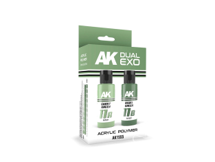 Ak interactive peinture AK1555 DUAL EXO SET 11 11A VERT FANTÔME ET 11B VERT REBELLE 2x60ml.