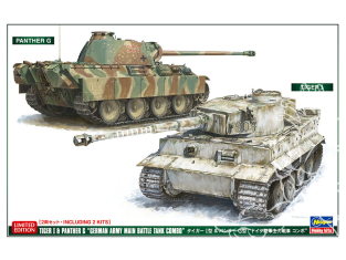 Hasegawa maquette militaire 30067 Tiger I et Panther G Combinaison principaux allemands 1/72