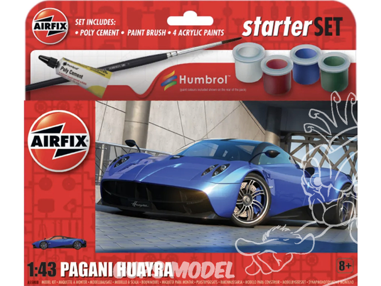 Airfix maquette starter set A55008 Starter Set Pagani Huayra inclus peintures principale colle et pinceau 1/43