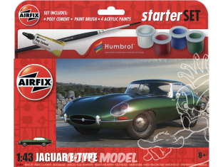 Airfix maquette starter set A55009 Starter Set Jaguar E-Type inclus peintures principale colle et pinceau 1/43