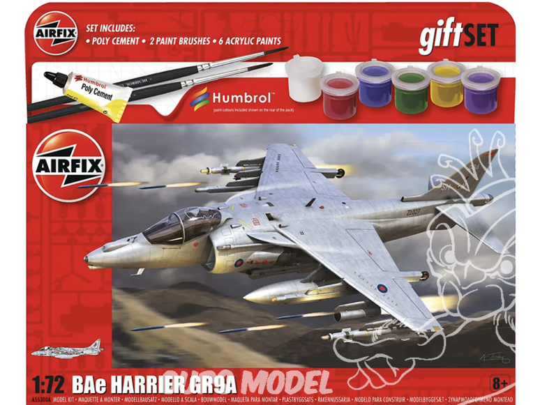 AIRFIX maquettes avion 55300 coffret BAe Harrier GR9 inclus peinture 1:72