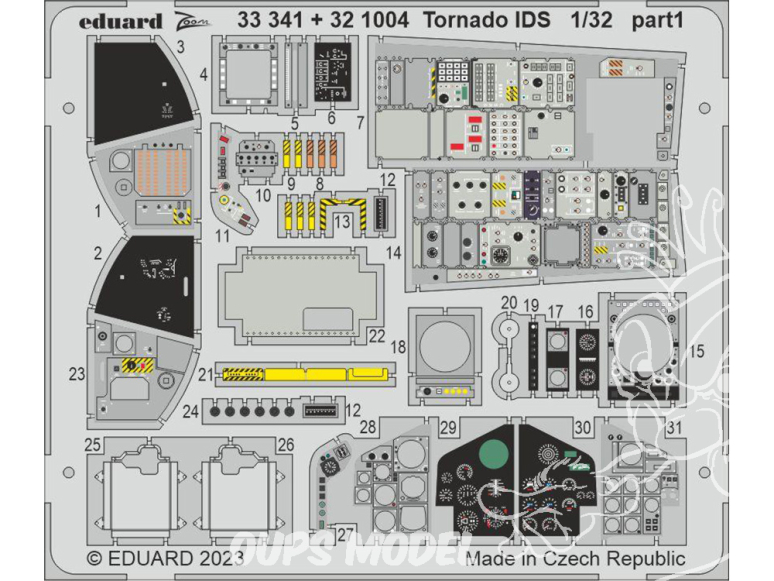 Eduard photodécoupe avion 33341 Zoom intérieur Tornado IDS Italeri 1/32