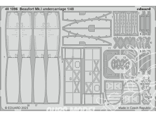 EDUARD photodecoupe avion 481096 Undercarriage Beaufort Mk.I Icm 1/48