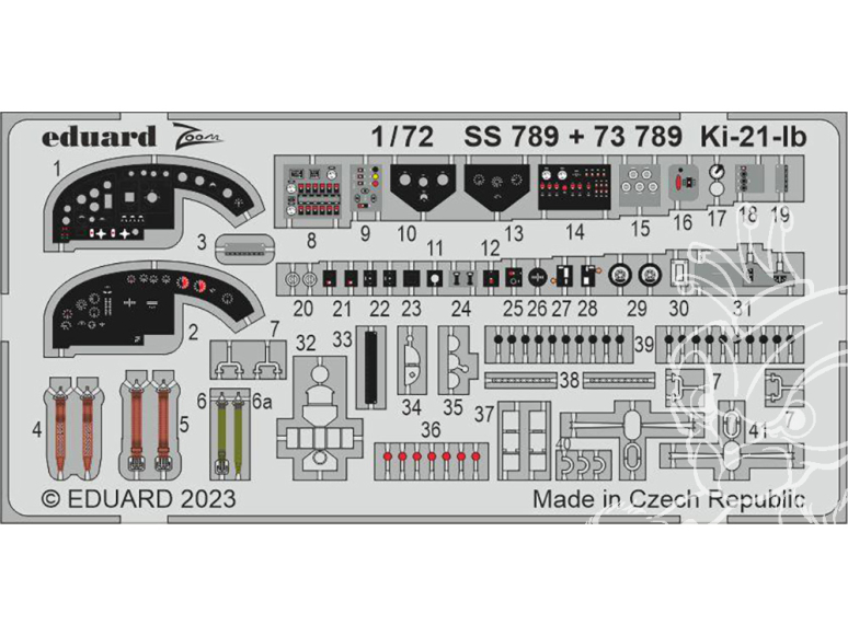 Eduard photodecoupe avion 73789 Amélioration Ki-21-lb Icm 1/72