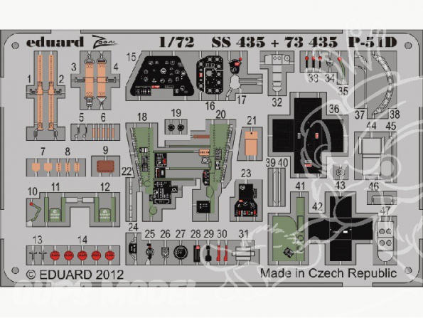 Eduard photodecoupe avion SS435 P-51D 1/72