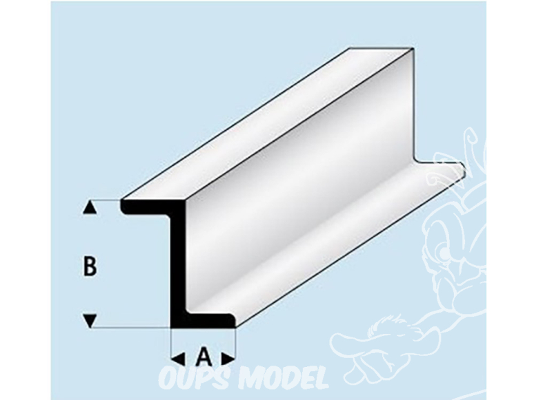 maquett 418-57/3 1 Profilé styrene blanc Profilé en Z 5x10mm 330mm de long