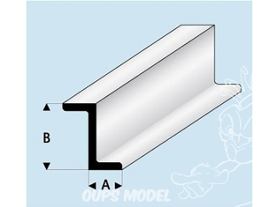 maquett 418-51/3 1 Profilé styrene blanc Profilé en Z 2x3mm 330mm de long