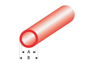 maquett 426-57/3 1 1 Tube styrène transparent Rouge 4x5mm 330mm de long