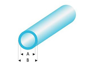 maquett 429-55/3 1 1 Tube styrène transparent Bleu 3x4mm 330mm de long