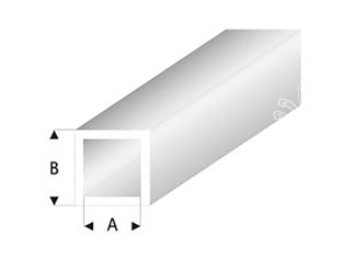 maquett 431-53/3 1 1 Tube carré styrène translucide Blanc 2x3mm 330mm de long