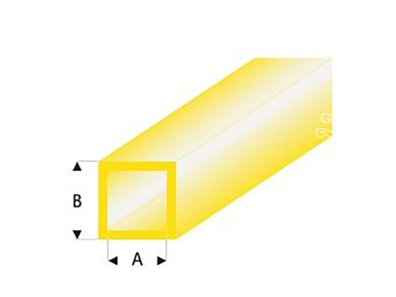 maquett 432-55/3 1 1 Tube carré styrène transparent Jaune 3x4mm 330mm de long