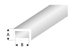 maquett 439-53/3 1 1 Tube rectangle styrène translucide Blanc 2x3mm 330mm de long