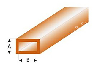 maquett 443-53/3 1 1 Tube rectangle styrène transparent Smoke 2x4mm 330mm de long