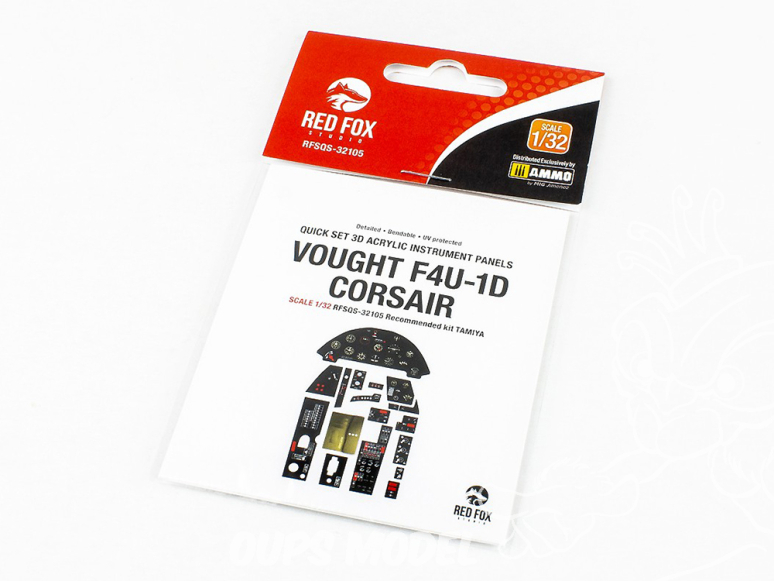 Red Fox Studio Tableaux de bord 3D avion RFQS-32105 Vought F4U-1D Corsair Tamiya 1/32