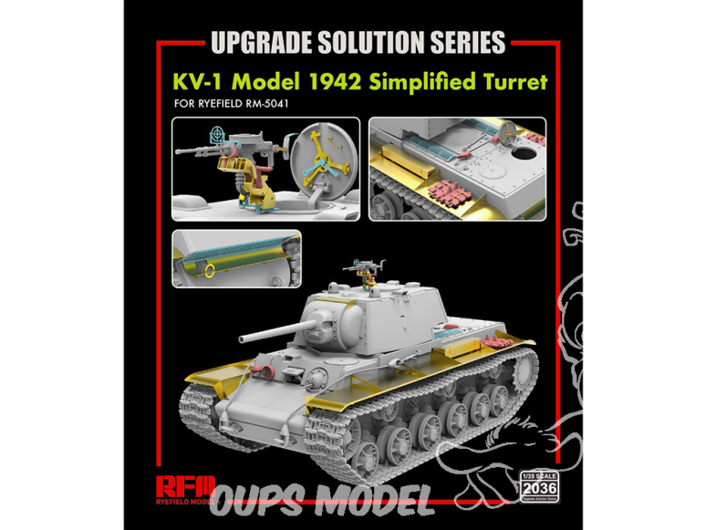 Rye Field Model maquette militaire 2036 Set amélioration KV-1 Model 1942 Tourelle simplifiée 1/35