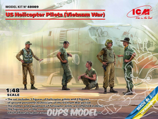 Icm maquette figurines 48089 Pilotes d'hélicoptères américains (guerre du Vietnam) 1/48
