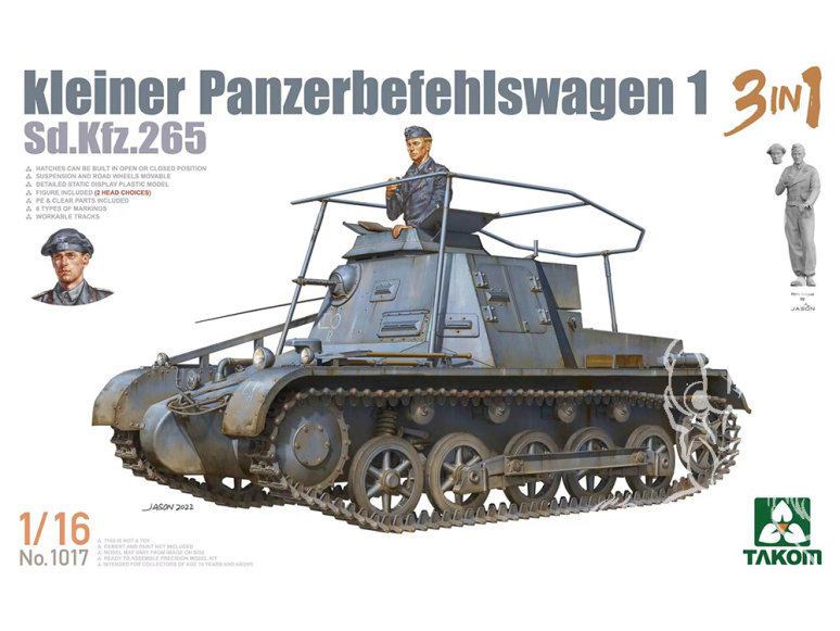 Takom maquette militaire 1017 Kleiner Panzebefehlswagen 1 Sd.Kfz.265 1/16