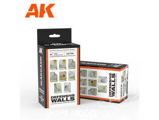 Ak Interactive Wargame series 1356 MURS DÉFENSIFS DIORAMA WARGAME RÉSINE 100% POLYURÉTHANE COMPATIBLE ÉCHELLE 30-35MM