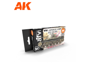 Ak interactive peinture acrylique 3G Set AK11774 COULEURS AFV DE L'ARMÉE JAPONAISE DE LA SECONDE GUERRE MONDIALE 6 x 17ml