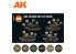 Ak interactive peinture acrylique 3G Set AK11774 COULEURS AFV DE L&#039;ARMÉE JAPONAISE DE LA SECONDE GUERRE MONDIALE 6 x 17ml