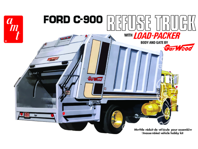 AMT maquette camion 1247 Camion à ordures Ford C900 avec chargeur Packer 1:25